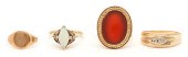 4 GOLD & GEMSTONE RINGS1st ite