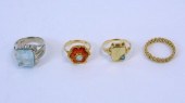 (4) GOLD RINGS. 20TH CENTURY.