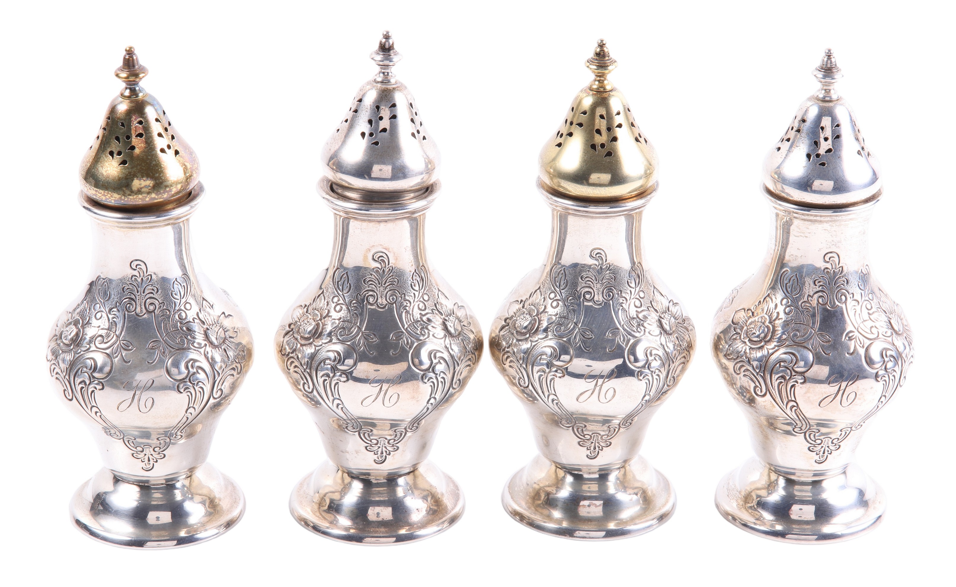 (4) Gorham sterling silver salt &