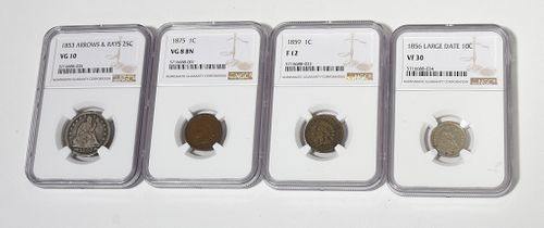 4 GRADED COINS4 Graded coins; 10