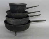 4 GRADUATED SIZE CAST IRON FOO