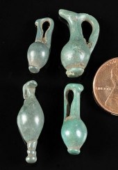 4 GREEK GEOMETRIC BRONZE OINOC