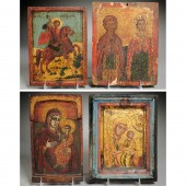 (4) GREEK ICONS, ONE EX-HAGIA