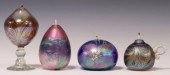 (4) HAND BLOWN ART GLASS OIL L