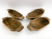 (4) HAND CARVED PRIMITIVE DOUG