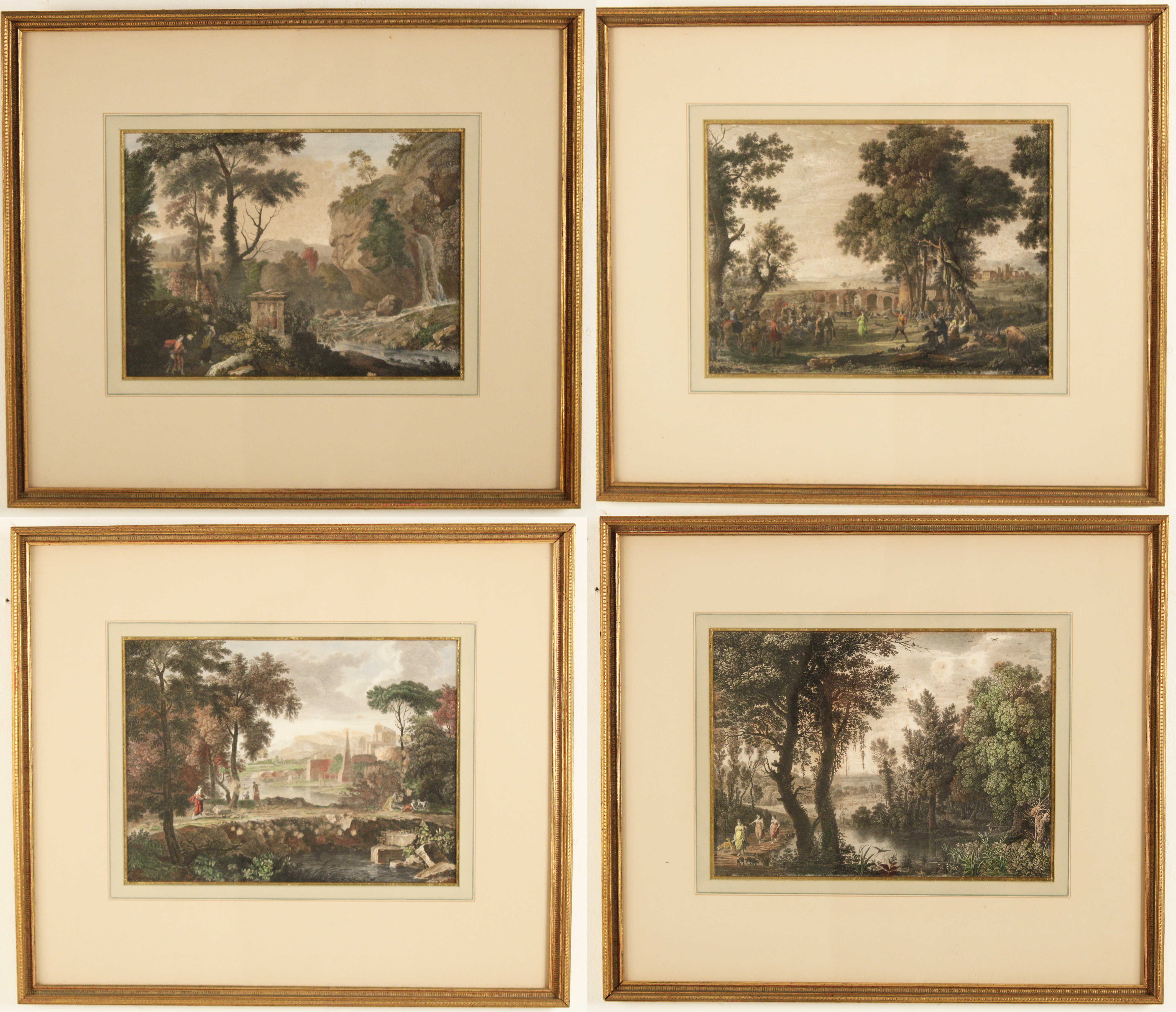 4 HAND COLORED EUROPEAN