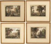 4 HAND COLORED EUROPEAN ENGRAV