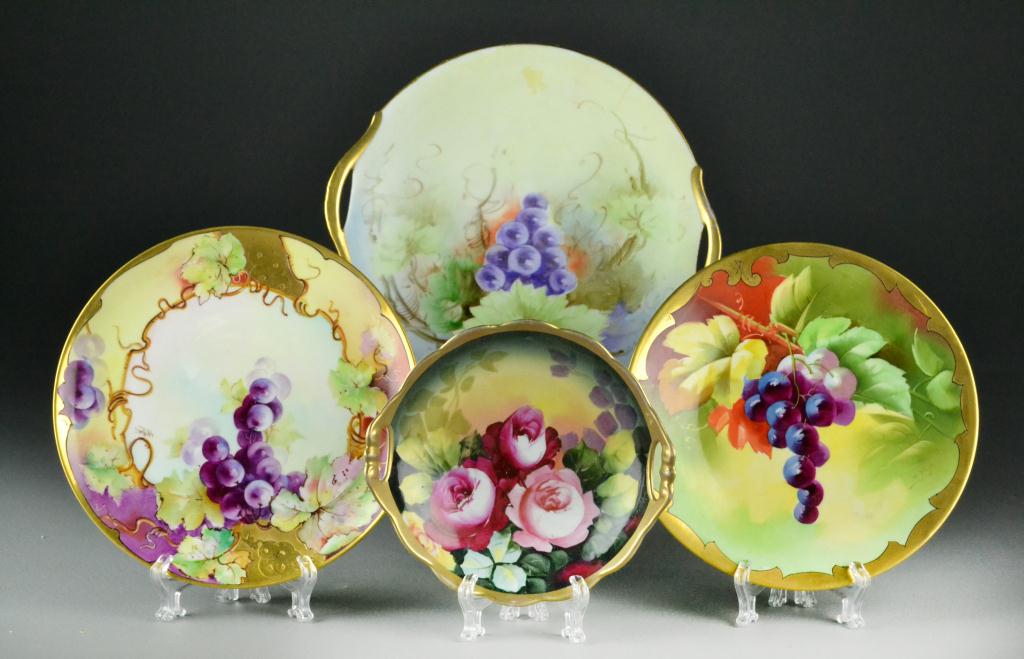 (4) Hand-Painted Porcelain