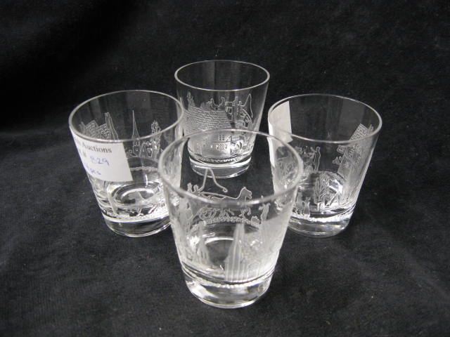 4 Heisey Glass ''Tally Ho''