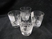 4 Heisey Glass ''Tally Ho'' Et