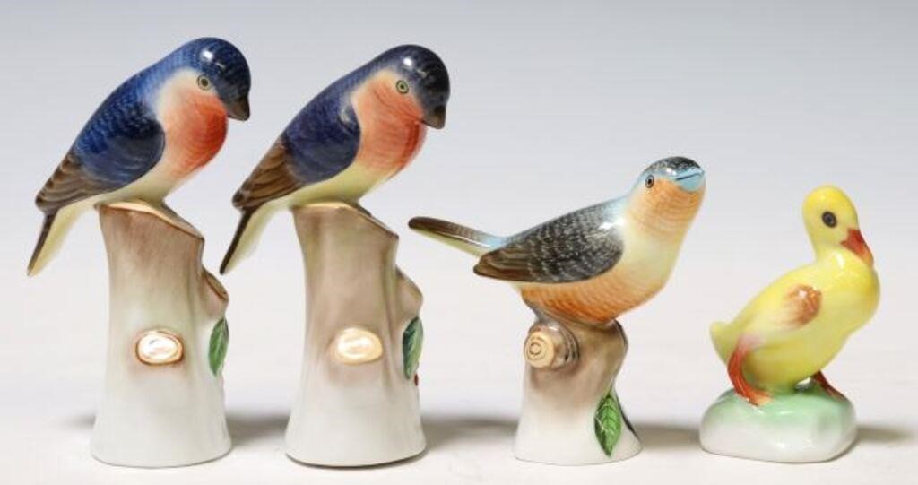 (4) HEREND PORCELAIN BIRD & DUCK