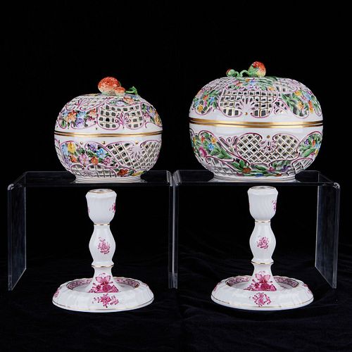 4 HEREND PORCELAIN BOWLS AND
