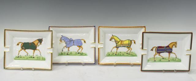 (4) HERMES PORCELAIN RACING HORSE