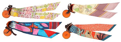 4 HERMES SILK TWILLY BANDEAU