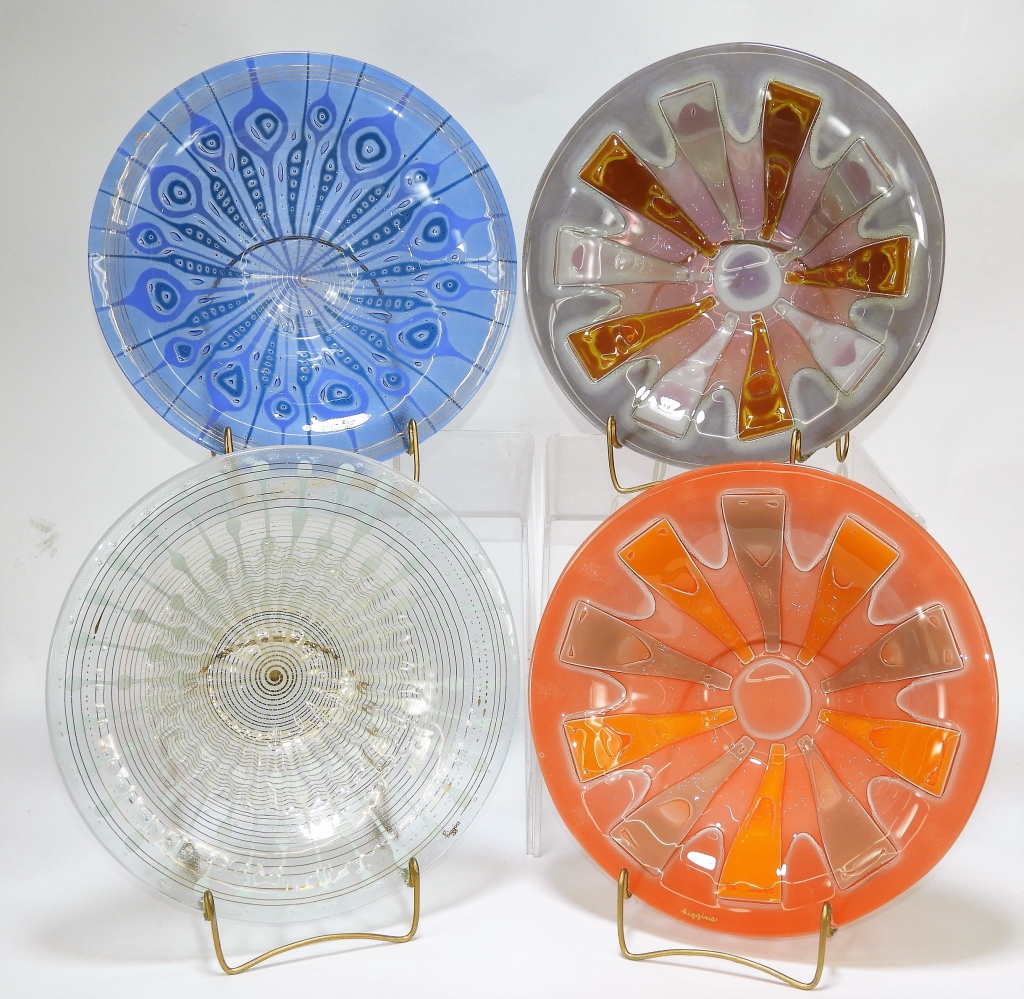 4 HIGGINS MODERN ORANGE-BLUE ART