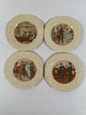 4 HUMOROUS ART DECO ENGLISH PU
