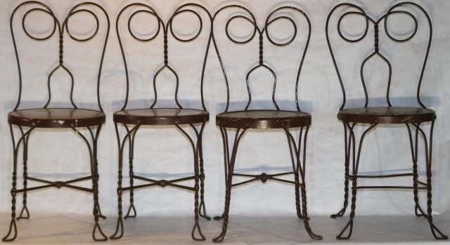 4 ICE CREAM PARLOR CHAIRS,