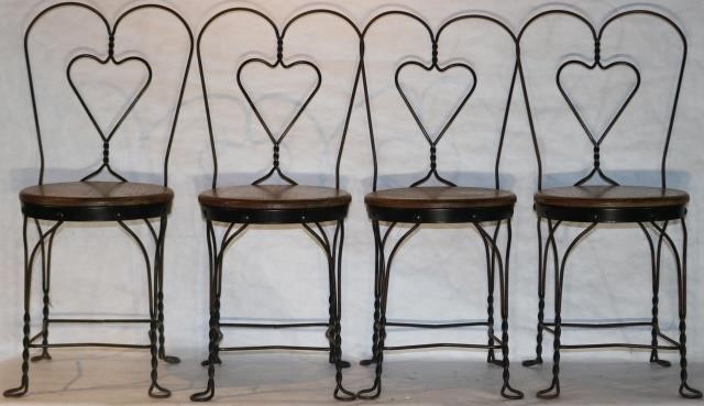 4 ICE CREAM PARLOR CHAIRS WITH