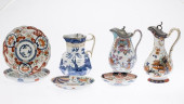 4 IMARI PLATES AND 3 ENGLISH P