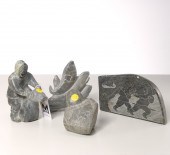 (4) INUIT FIGURAL STONE CARVIN