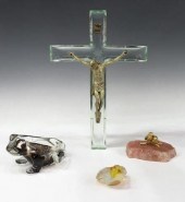 (4) ITALIAN ART GLASS & STONE