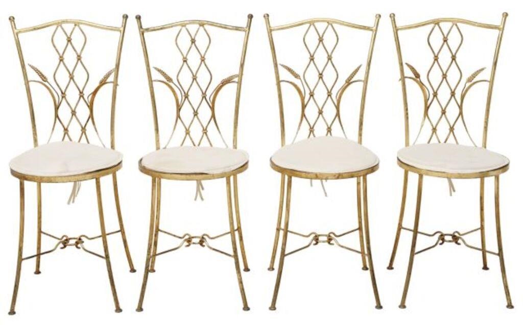 (4) ITALIAN GILT IRON WHEAT BACK