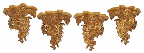 (4) ITALIAN ROCOCO STYLE GILTWOOD