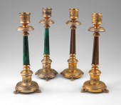 4 ITALIAN SILVER MALACHITE & T