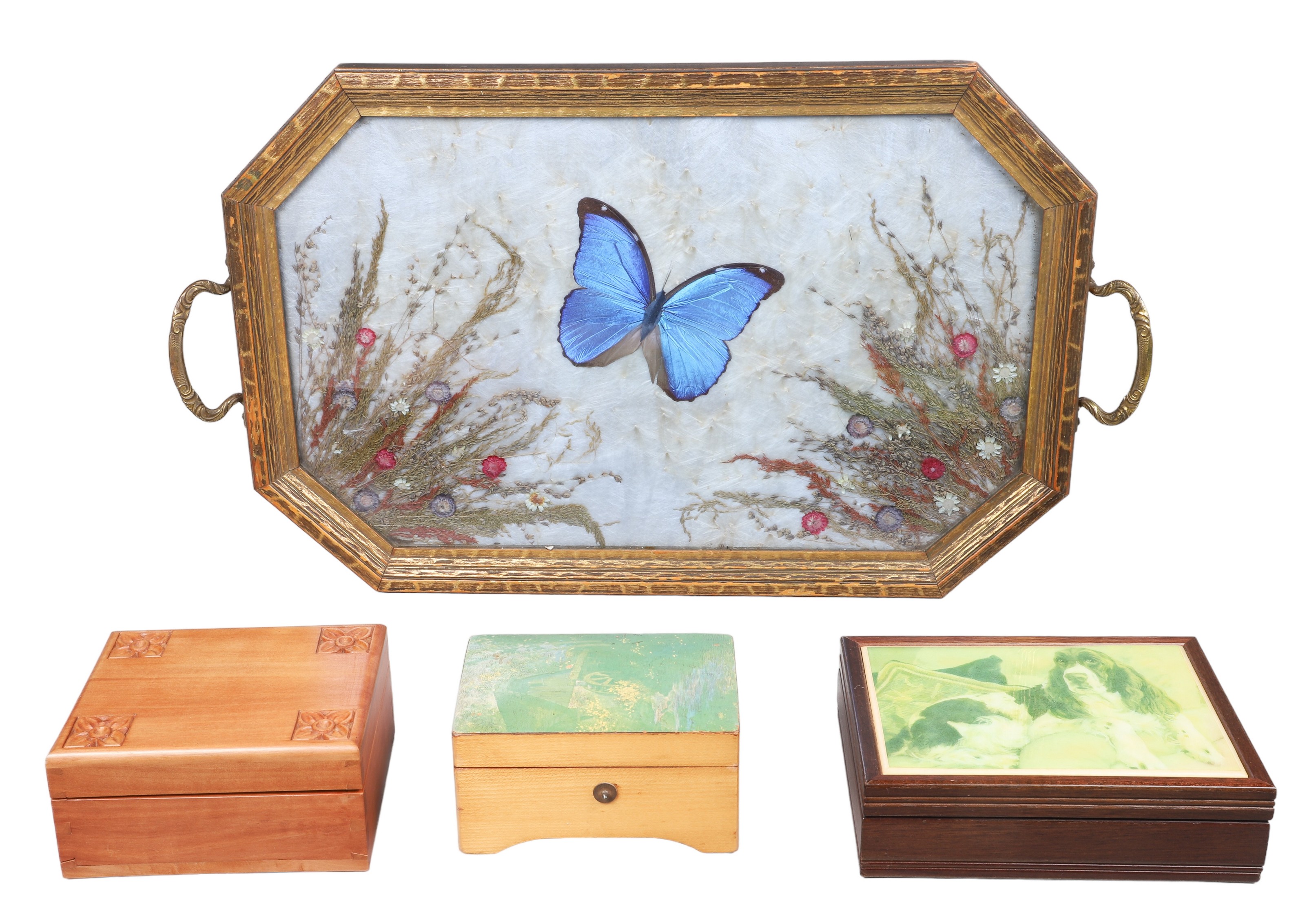 (4) Items, c/o butterfly wing &