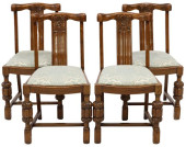 (4) JACOBEAN STYLE CARVED OAK