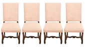 4 JACOBEAN STYLE CARVED UPHOLS