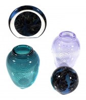 (4) JAMES CLARKE ART GLASS VAS