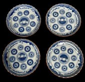 4 JAPANESE BLUE AND WHITE PORC