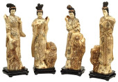 (4) JAPANESE BONE TILED GEISHA