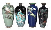 (4) Japanese cloisonne enamel