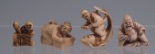 4 JAPANESE FIGURAL CARVED IVOR