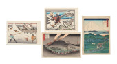 4 JAPANESE FIGURAL LANDSCAPES