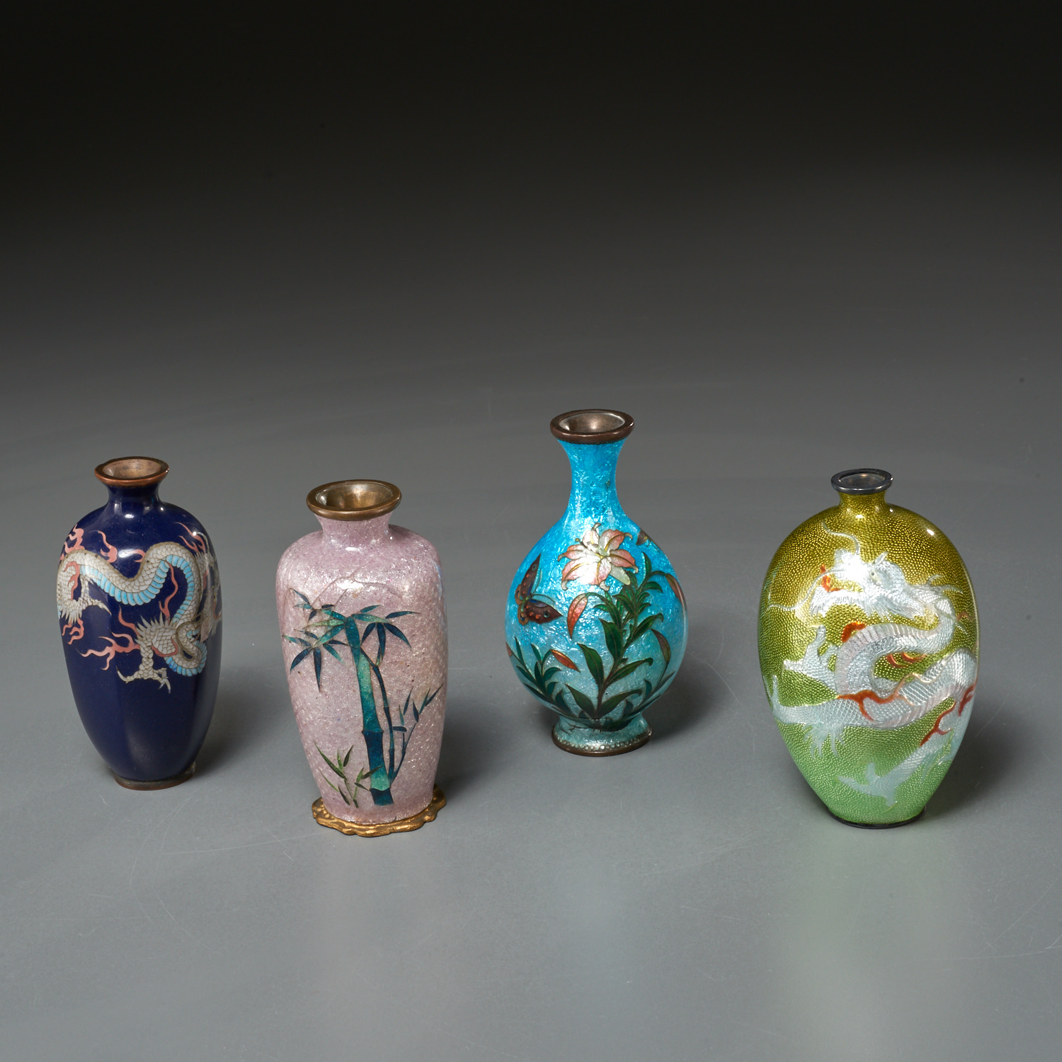 (4) JAPANESE GINBARI CLOISONNE