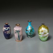 (4) JAPANESE GINBARI CLOISONNE