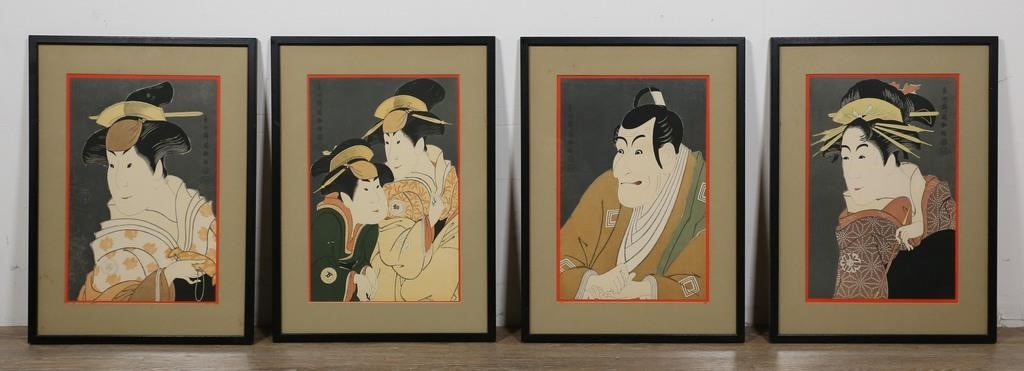 4 JAPANESE KABUKI ACTOR PRINTS
