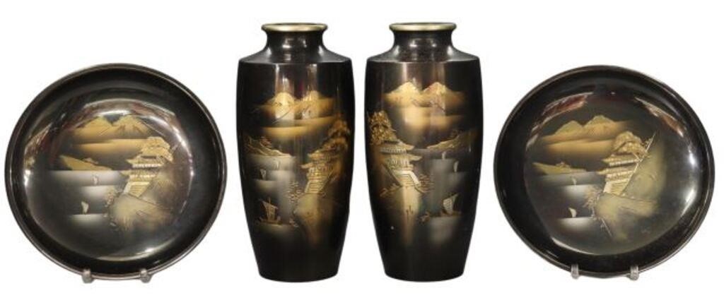 (4) JAPANESE MIXED METAL MOUNT FUJI