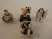 4 JAPANESE NETSUKESLot 4 old J