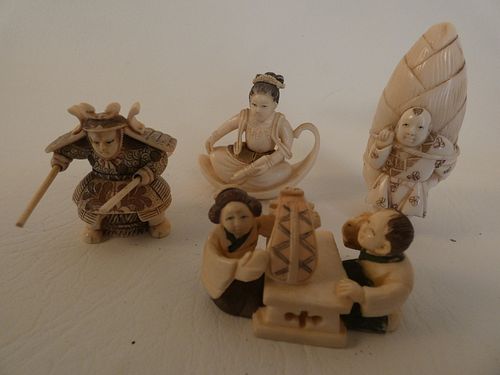 4 JAPANESE NETSUKESLot 4 old