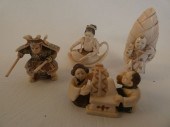 4 JAPANESE NETSUKESLot 4 old J