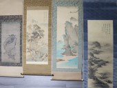 (4) JAPANESE SCROLL PAINTINGS.