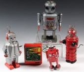 (4) JAPANESE TIN TOY ROBOTS -