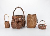 4 JAPANESE WOVEN BASKETSGroup