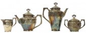 (4) JUGENDSTIL SILVER PLATE TE