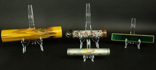 4 KALEIDOSCOPESWooden kaleidoscope,