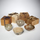 (4) KOREAN CHAWAN TEA BOWLS, J